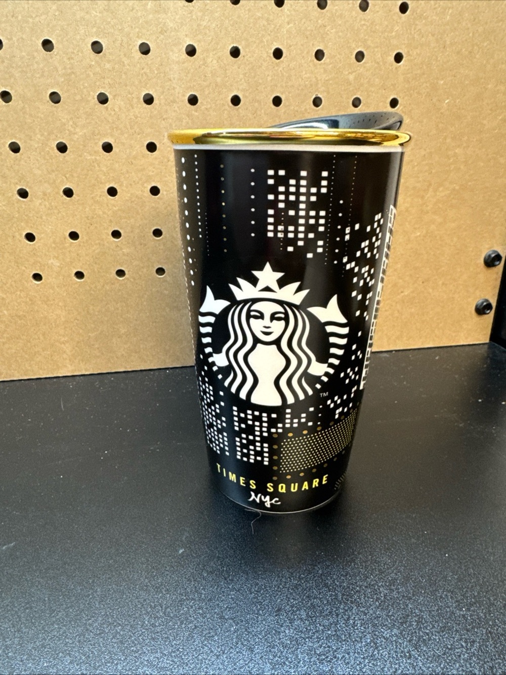 Starbucks Black and Gold Times Square Travel Cup